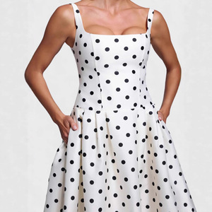 Robe élégante à pois pour femme, style vintage américain, sexy, robe de soirée, de plage, pour les vacances d'été, robe moulante pour femme, <span class=keywords><strong>3580</strong></span> - Product Image 3