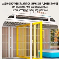 Cage d'élevage multi-niveaux de luxe en fer avec cloison pour chiens et chats, pliable, design durable, emballage en boîte, taille moyenne