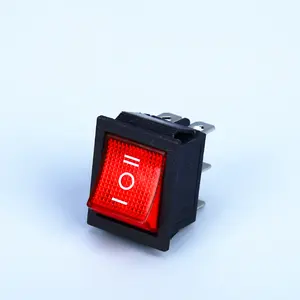 Interruptor de 3 posiciones con balancín rojo iluminado, 12 voltios, LED, 220V