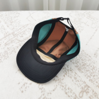Casquette de camping 5 panneaux personnalisable avec logo, séchage rapide, respirante, imperméable, avec patch tissé pour les voyages en extérieur
