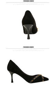 Sexy Pump France Zapatos De Tacon Tallas Pequenas Studded Ladies High Heels Latest - Product Image 6