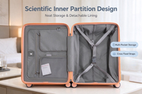 Ensemble de bagages Kazonne 3 pièces en polycarbonate pur avec poignée télescopique large, valise rigide avec serrure TSA, 360 °   Valise de voyage à roulettes silencieuses
