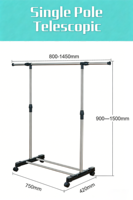 Porte-vêtements en acier inoxydable gain de place Extension Organisateur de vêtements en métal Hauteur réglable Porte-vêtements pour magasin Maison