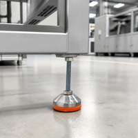 Pieds de nivellement fixes robustes D60*M10*L80 avec patins en caoutchouc orange antidérapants pour machines CNC