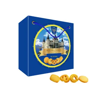 Danish Butter Cookies Blue box and tins Gift Packaging Wholesale Biscuits and Butter Cookies