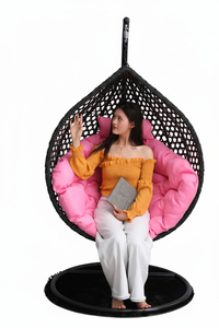 Fauteuil suspendu œuf en rotin tressé de haute qualité, personnalisé en usine, pour jardin, patio, extérieur, avec support métallique - Product Image 3