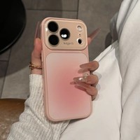 Coque de téléphone haut de gamme à fenêtre panoramique dégradée compatible avec iPhone 17 Pro Max, protection d'objectif pour iPhone 16/15/14/13