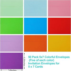 Enveloppes colorées 5x7 format A7 pour invitations de mariage, photos imprimables, cartes postales, cartes de vœux, envoi postal, papier ordinaire, auto-adhésives - Product Image 3