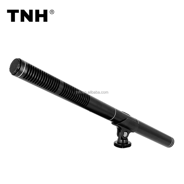 TNH HY8800 Condenser Interview Shotgun Camera-Mount Microphone With Dual Pickup Mode DC1.5V 48V Phantom 3.5mm 6.35mm