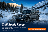 Réservoir de carburant longue portée 118L+69L pour Jeep Wrangler JL, Al-Mg Siphon OEM Bolt-On, kit de mise à niveau pour les voyages tout-terrain 4x4 et les expéditions