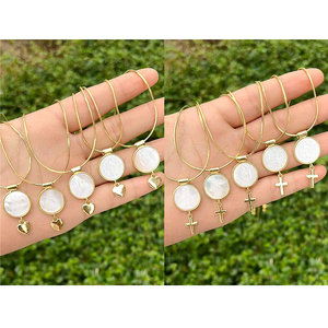 Collar chapado en oro <span class=keywords><strong>de</strong></span> moda <span class=keywords><strong>de</strong></span> la Virgen María/<span class=keywords><strong>Cruz</strong></span>/San <span class=keywords><strong>Benito</strong></span>, collar con colgante <span class=keywords><strong>de</strong></span> religión <span class=keywords><strong>de</strong></span> oro, collar con abalorio <span class=keywords><strong>de</strong></span> corazón - Product Image 1