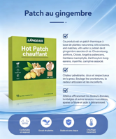 Patch chauffant au gingembre respirant et résistant à la transpiration, jetable, fin, léger, à base d'extraits naturels de plantes, pour le confort musculaire quotidien