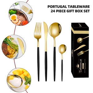 Offre Spéciale – Ensemble de Couverts Occidentaux en Acier Inoxydable, Style Portugais, 24 Pièces, Poli Miroir, Design Minimaliste Moderne – Couteau à Steak, Fourchette, Cuillère - Product Image 3