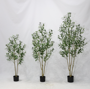Plante d'olivier artificielle de 120/150/180 cm, pot en plastique blanc, résistante aux UV, écologique, style moderne, pour la maison, le bureau, l'hôtel, directement de l'usine - Product Image 6