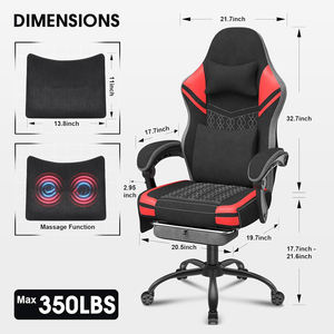 Chaises de bureau confortables en tissu respirant, chaises <span class=keywords><strong>gamer</strong></span> avec soutien lombaire massant, <span class=keywords><strong>chaise</strong></span> de jeu avec <span class=keywords><strong>coussin</strong></span> de siège à ressorts ensachés - Product Image 6