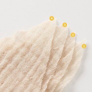 Yumuşak ve Emici 4 Katmanlı Pamuklu Bebek Bandana Önlükleri, Yenidoğanlar İçin Ayarlanabilir Çıtçıtlı, Beslenme, Diş Çıkarma, Salya Alma İçin - Product Image 4