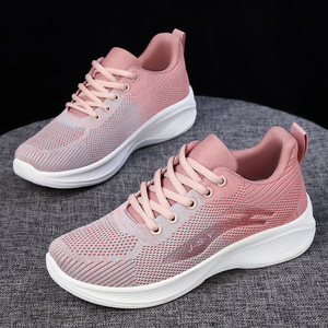 Zapatillas Deportivas Casuales Transpirables de Verano para Mujer, Ligeras, de Malla Tejida, con Cordones, Amortiguación, Suelas Antideslizantes, Color Verde Perenne - Product Image 3