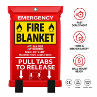 Couverture anti-feu compacte en fibre de verre 1x1m pour la sécurité domestique en cas d'urgence, idéale pour cuisinière, maison, camping-car, garage et restaurant