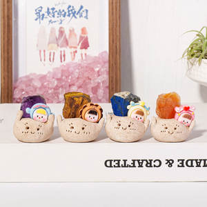 Ornement en cristal naturel en gros, <span class=keywords><strong>petit</strong></span> Dou Ding, 12 signes du zodiaque, spécimen minéral brut, décoration de bureau pour la richesse et l'espace de travail - Product Image 4