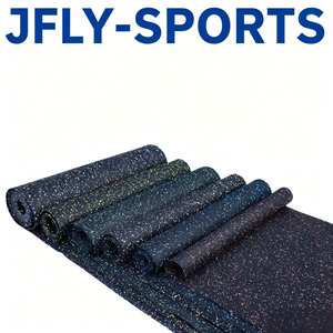 Rouleaux de revêtement de sol en caoutchouc haute densité pour salle de sport, absorption des chocs, antidérapant, tapis de sol pour salle de sport à domicile, zones d'entraînement commerciales - Product Image 1