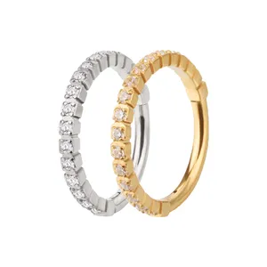 Новейшее титановое кольцо с раскрывающимся сегментом, перегородка, обруч для носа, 16 г, Золотое кольцо, ушной завиток, пирсинг тела, ювелирные изделия, оптовая продажа