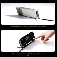 Cable de Carga Rápida Tipo-C de 240W 5A con Funda de Nailon y Soporte para Teléfono, para iPhone, Juegos, Oficina, Viajes, Auriculares y Relojes Inteligentes