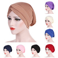 Gorro Turbante Modal Sharut Europa y América, Nuevo, Elástico, con Diseño Cruzado en la Frente, Estilo Indio, Gorro Interior para Quimioterapia, Hiyab
