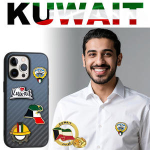 Prix direct usine – Autocollants et badges personnalisés en métal émaillé gravé 3MM – Autocollants de la Journée nationale du Koweït - Product Image 3