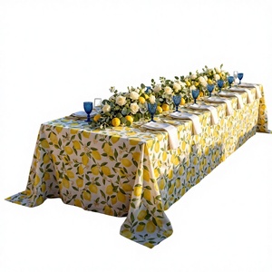 Nappe rectangulaire en polyester imprimée sur mesure, lavable et durable, pour les organisateurs de fêtes nuptiales (vente en gros B2B) - Product Image 1