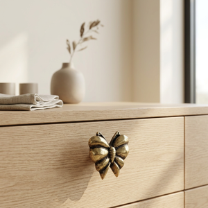 AK Brass Butterfly Shape Metal Cabinet Knob Gold Antique Finish Luxury <b>Wardrobe</b> Drawer Furniture <b>Hardware</b> Decorative Handle - Product Image 3