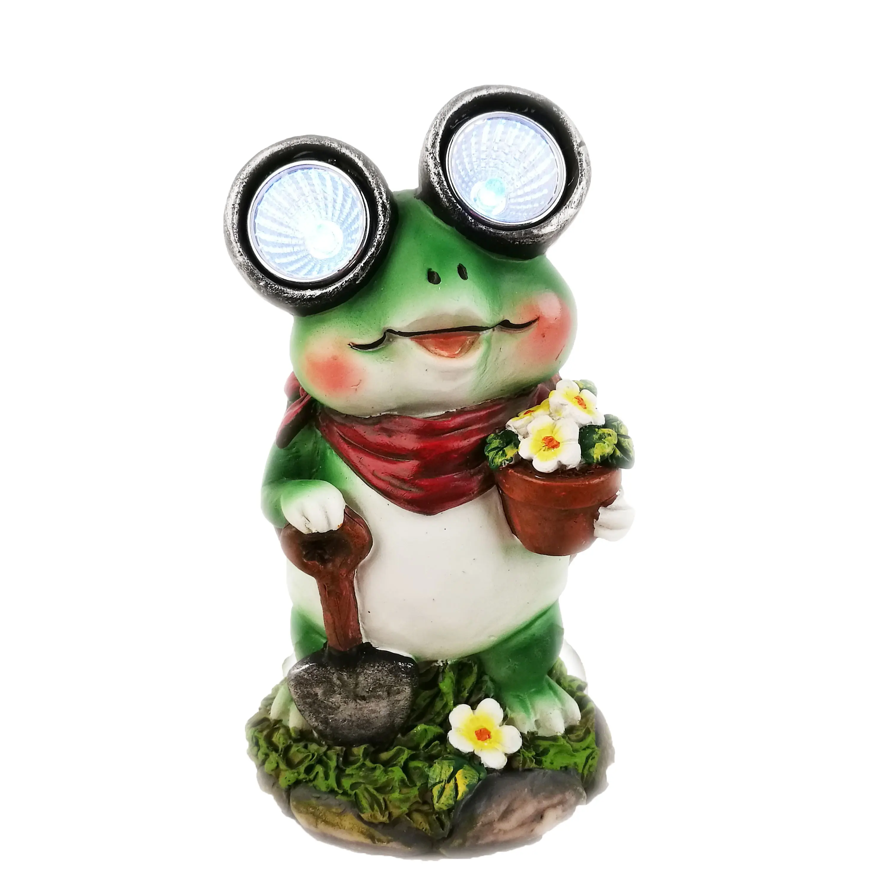 Solar LED Lantern Statue Resin Frog Garden Light Wholesale Solar Garden Light Decor Sculpture