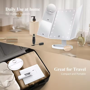 Le best-seller de Xiaohongshu 2025: nouveau miroir de maquillage de bureau à LED, simple face, pliable, avec grossissement - Product Image 3