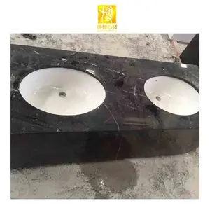 人工石黒盆地バスルームコンクリートカウンタートップ焼結テーブル白い大理石の手洗い盆地