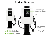 Chargeur DC mural EVEGO pour usage commercial et domestique, Ocpp1.6, vente chaude en Amérique, connecteur CCS1, 28 kW, certifié TUV, chargeur rapide DC