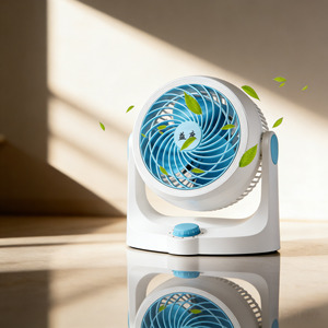 Ventilador de Circulación de Aire, Ventilador de Escritorio Oscilante Turbo, 220V, Aspas de Plástico Blancas, Control Táctil, Uso Doméstico - Product Image 1