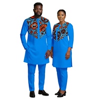 Ensembles Dashiki africains pour hommes, 2 pièces, tenues assorties pour couples, en coton écologique, pour fêtes et bals de promo, 26C029