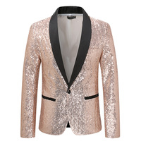 Costume de performance de fête Costume à paillettes pour hommes Blazer de mariage pour hommes Blazer Bling Veste de costume formelle