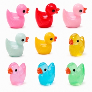 Patitos de Resina Pequeños al por Mayor, Figuras Clásicas de Patos Mini, Colores Surtidos y Patitos que Brillan en la Oscuridad, Adornos para Micropaisajes - Product Image 1