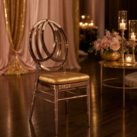 Chaises de salle à manger modernes, chaises d'événements pour hôtels, chaises de mariage dorées, chaises Chiavari en métal doré, mobilier métallique à vendre