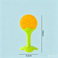 Anneau de dentition souple en silicone en forme de fraise, anti-étranglement, sans BPA, de qualité alimentaire, pour bébés et nourrissons