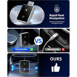 2025 mise à niveau Mini 2-en-1 sans fil CarPlay & Android Auto adaptateur convertir filaire en charge USB avec connexion USB - Product Image 5