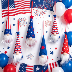 Adornos Colgantes de Gnomos Patrióticos para el 4 de Julio, 6 Piezas, Gnomos sin Rostro con Bandera de EE. UU. para Decoraciones de Fiesta del Día de la Independencia - Product Image 5