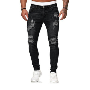 Moda Hop Streetwear pantaloni Skinny strappati e strappati jeans da <span class=keywords><strong>uomo</strong></span> - Product Image 2