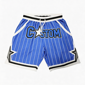 Shorts de sport pour hommes en polyester 100% avec poches zippées, personnalisables avec logo, pour l'été et l'entraînement au basketball - Product Image 4