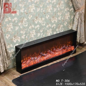 Autoportant décoratif intérieur <span class=keywords><strong>bois</strong></span> en fonte poêle cheminée avec insert pour électrique surround T-306 - Product Image 3