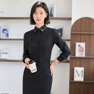 하늘색 여성 디자인 가벼운 전문 호텔 케이터링 작업복 가을 셔츠 - Product Image 6