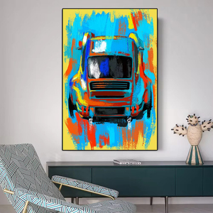 Abstrait coloré course voiture affiche luxe Supercar Graffiti toile peinture course mur Art photo salon décor à la maison - Product Image 5