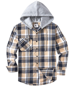 Camicia con Cappuccio <span class=keywords><strong>in</strong></span> <span class=keywords><strong>Flanella</strong></span> ZITY per <span class=keywords><strong>Uomo</strong></span>, <span class=keywords><strong>Giacca</strong></span> Casual <span class=keywords><strong>a</strong></span> <span class=keywords><strong>Quadri</strong></span> con Bottoni, Maniche Lunghe, Elegante con Tasca - Product Image 2