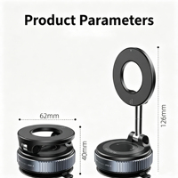 Support de téléphone magnétique à ventouse, support de téléphone rotatif à ventouse magnétique avec grande ventouse en silicone pour voiture