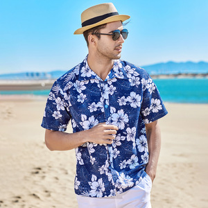 Camisa hawaiana de manga corta para hombre, ropa con estampado completo personalizado, de 4 vías de tejido elástico, con cuello abotonado, Tropical, para playa, de verano - Product Image 3